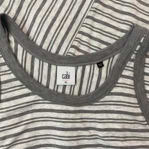 Cabi Women's Top Side Out Tank 5394 Gray Striped Asymmetrical Size XL